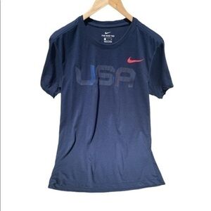 Nike USA MENS TEE Navy Blue short sleeve shirt Sz small